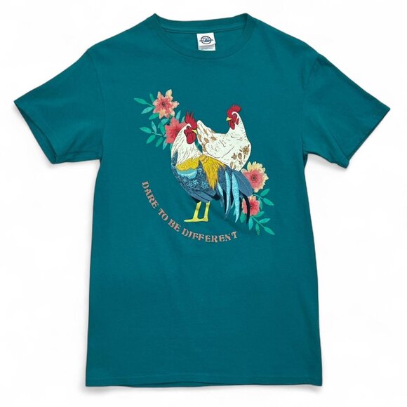 Delta Tops - Delta teal #graphictee #chicken print women’s top size small